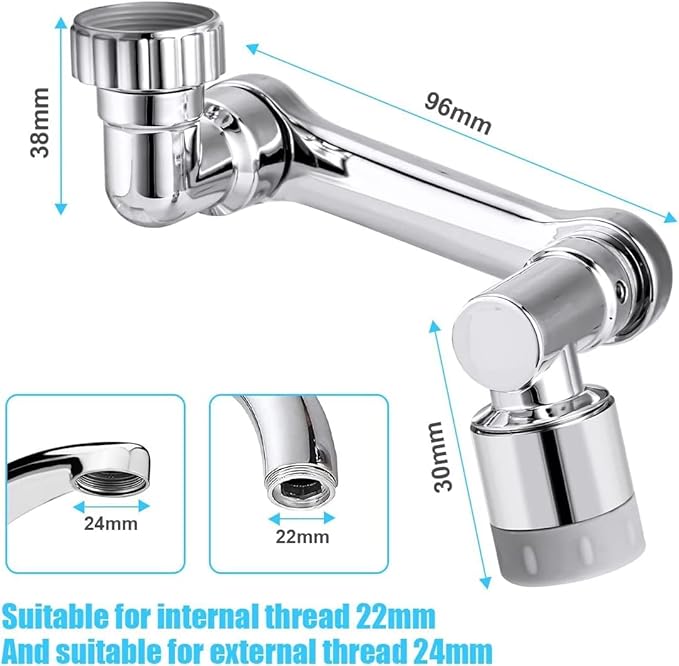 Tap Extension for Kitchen Sink | Universal 1080° Swivel Robotic Arm Swivel | Faucet Extender for Taps, Kitchen Tap Extender - Image 2